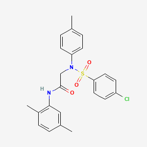 molecular formula C23H23ClN2O3S B3534842 N~2~-[(4-chlorophenyl)sulfonyl]-N~1~-(2,5-dimethylphenyl)-N~2~-(4-methylphenyl)glycinamide 