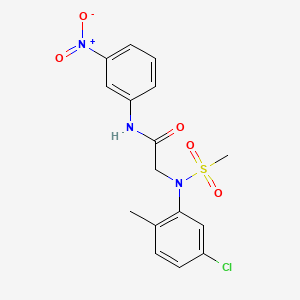 molecular formula C16H16ClN3O5S B3534864 N~2~-(5-chloro-2-methylphenyl)-N~2~-(methylsulfonyl)-N~1~-(3-nitrophenyl)glycinamide 