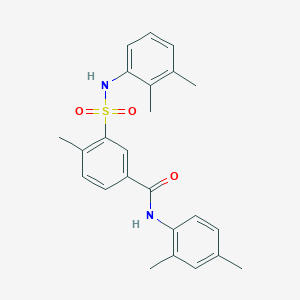 molecular formula C24H26N2O3S B3534868 N-(2,4-dimethylphenyl)-3-{[(2,3-dimethylphenyl)amino]sulfonyl}-4-methylbenzamide 