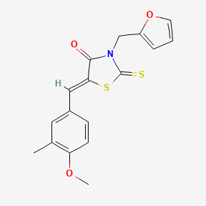 molecular formula C17H15NO3S2 B3534869 3-(2-furylmethyl)-5-(4-methoxy-3-methylbenzylidene)-2-thioxo-1,3-thiazolidin-4-one 