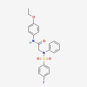 molecular formula C22H21FN2O4S B3534873 N~1~-(4-ethoxyphenyl)-N~2~-[(4-fluorophenyl)sulfonyl]-N~2~-phenylglycinamide 