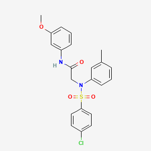 molecular formula C22H21ClN2O4S B3534891 N~2~-[(4-chlorophenyl)sulfonyl]-N~1~-(3-methoxyphenyl)-N~2~-(3-methylphenyl)glycinamide 
