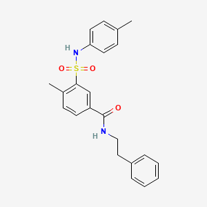 molecular formula C23H24N2O3S B3534896 4-methyl-3-{[(4-methylphenyl)amino]sulfonyl}-N-(2-phenylethyl)benzamide 