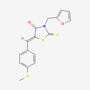 molecular formula C16H13NO2S3 B3534901 3-(2-furylmethyl)-5-[4-(methylthio)benzylidene]-2-thioxo-1,3-thiazolidin-4-one 