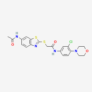 2-{[6-(acetylamino)-1,3-benzothiazol-2-yl]thio}-N-[3-chloro-4-(4-morpholinyl)phenyl]acetamide