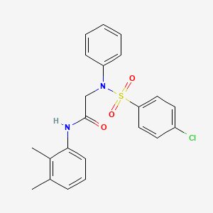 molecular formula C22H21ClN2O3S B3534963 N~2~-[(4-chlorophenyl)sulfonyl]-N~1~-(2,3-dimethylphenyl)-N~2~-phenylglycinamide 