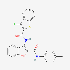 molecular formula C25H17ClN2O3S B3535029 3-{[(3-chloro-1-benzothien-2-yl)carbonyl]amino}-N-(4-methylphenyl)-1-benzofuran-2-carboxamide 