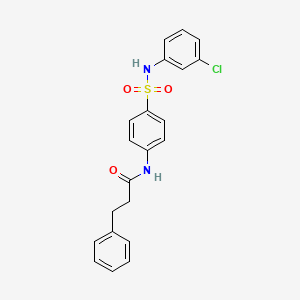 molecular formula C21H19ClN2O3S B3535070 N-(4-{[(3-chlorophenyl)amino]sulfonyl}phenyl)-3-phenylpropanamide 