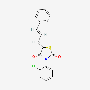 molecular formula C18H12ClNO2S B3535079 3-(2-chlorophenyl)-5-(3-phenyl-2-propen-1-ylidene)-1,3-thiazolidine-2,4-dione 