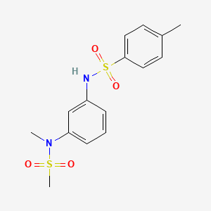molecular formula C15H18N2O4S2 B3535115 4-methyl-N-{3-[methyl(methylsulfonyl)amino]phenyl}benzenesulfonamide 
