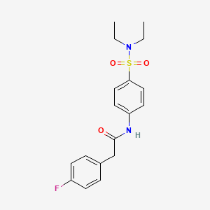 molecular formula C18H21FN2O3S B3535121 N-{4-[(diethylamino)sulfonyl]phenyl}-2-(4-fluorophenyl)acetamide 