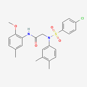 molecular formula C24H25ClN2O4S B3535135 N~2~-[(4-chlorophenyl)sulfonyl]-N~2~-(3,4-dimethylphenyl)-N~1~-(2-methoxy-5-methylphenyl)glycinamide 