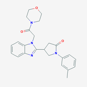 molecular formula C24H26N4O3 B353515 4-(1-(2-morpholino-2-oxoethyl)-1H-benzo[d]imidazol-2-yl)-1-(m-tolyl)pyrrolidin-2-one CAS No. 942863-16-3