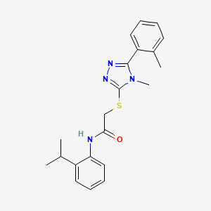 molecular formula C21H24N4OS B3535200 N-(2-isopropylphenyl)-2-{[4-methyl-5-(2-methylphenyl)-4H-1,2,4-triazol-3-yl]thio}acetamide 