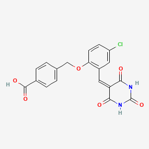 4-({4-chloro-2-[(2,4,6-trioxotetrahydro-5(2H)-pyrimidinylidene)methyl]phenoxy}methyl)benzoic acid