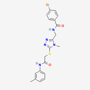 molecular formula C20H20BrN5O2S B3535246 4-bromo-N-{[4-methyl-5-({2-[(3-methylphenyl)amino]-2-oxoethyl}thio)-4H-1,2,4-triazol-3-yl]methyl}benzamide 
