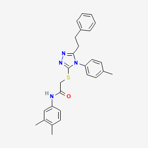 N-(3,4-dimethylphenyl)-2-{[4-(4-methylphenyl)-5-(2-phenylethyl)-4H-1,2,4-triazol-3-yl]thio}acetamide