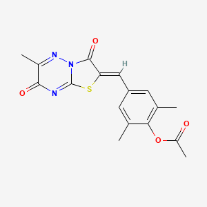 2,6-dimethyl-4-[(6-methyl-3,7-dioxo-7H-[1,3]thiazolo[3,2-b][1,2,4]triazin-2(3H)-ylidene)methyl]phenyl acetate