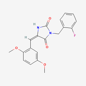 molecular formula C19H17FN2O4 B3535267 5-(2,5-dimethoxybenzylidene)-3-(2-fluorobenzyl)-2,4-imidazolidinedione 