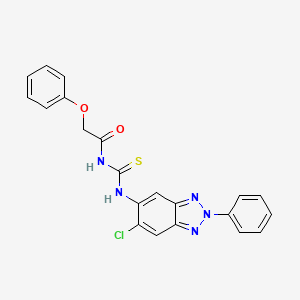 molecular formula C21H16ClN5O2S B3535297 N-{[(6-chloro-2-phenyl-2H-1,2,3-benzotriazol-5-yl)amino]carbonothioyl}-2-phenoxyacetamide 