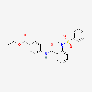 molecular formula C23H22N2O5S B3535318 ethyl 4-({2-[methyl(phenylsulfonyl)amino]benzoyl}amino)benzoate 