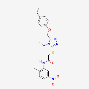 2-({4-ethyl-5-[(4-ethylphenoxy)methyl]-4H-1,2,4-triazol-3-yl}thio)-N-(2-methyl-5-nitrophenyl)acetamide