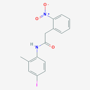 molecular formula C15H13IN2O3 B3535343 N-(4-iodo-2-methylphenyl)-2-(2-nitrophenyl)acetamide 