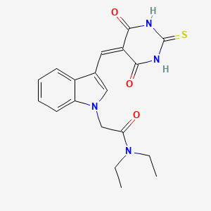 2-{3-[(4,6-dioxo-2-thioxotetrahydro-5(2H)-pyrimidinylidene)methyl]-1H-indol-1-yl}-N,N-diethylacetamide