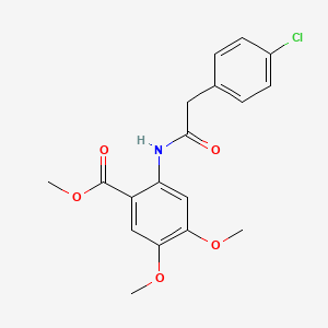 molecular formula C18H18ClNO5 B3535368 methyl 2-{[(4-chlorophenyl)acetyl]amino}-4,5-dimethoxybenzoate 