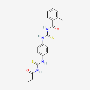 molecular formula C19H20N4O2S2 B3535376 2-methyl-N-{[(4-{[(propionylamino)carbonothioyl]amino}phenyl)amino]carbonothioyl}benzamide 