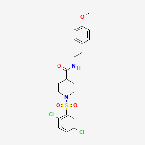 molecular formula C21H24Cl2N2O4S B3535377 1-[(2,5-dichlorophenyl)sulfonyl]-N-[2-(4-methoxyphenyl)ethyl]-4-piperidinecarboxamide 