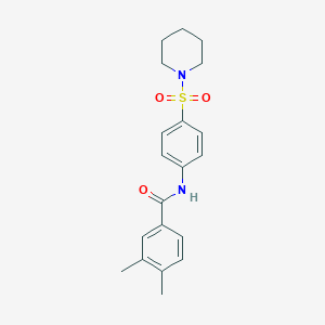 molecular formula C20H24N2O3S B3535402 3,4-dimethyl-N-[4-(1-piperidinylsulfonyl)phenyl]benzamide 