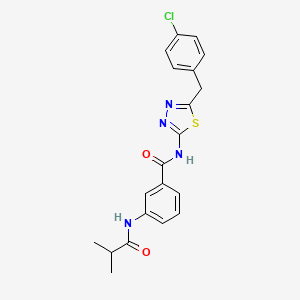 molecular formula C20H19ClN4O2S B3535418 N-[5-(4-chlorobenzyl)-1,3,4-thiadiazol-2-yl]-3-(isobutyrylamino)benzamide 