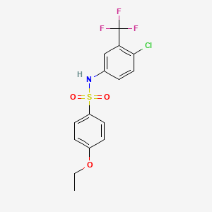 molecular formula C15H13ClF3NO3S B3535431 N-[4-chloro-3-(trifluoromethyl)phenyl]-4-ethoxybenzenesulfonamide 