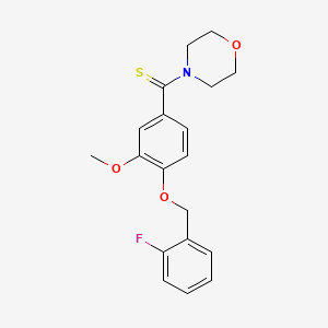 4-({4-[(2-fluorobenzyl)oxy]-3-methoxyphenyl}carbonothioyl)morpholine