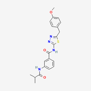 molecular formula C21H22N4O3S B3535463 3-(isobutyrylamino)-N-[5-(4-methoxybenzyl)-1,3,4-thiadiazol-2-yl]benzamide 