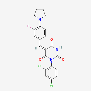 1-(2,4-dichlorophenyl)-5-[3-fluoro-4-(1-pyrrolidinyl)benzylidene]-2,4,6(1H,3H,5H)-pyrimidinetrione