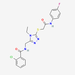 2-chloro-N-{[4-ethyl-5-({2-[(4-fluorophenyl)amino]-2-oxoethyl}thio)-4H-1,2,4-triazol-3-yl]methyl}benzamide