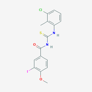 molecular formula C16H14ClIN2O2S B3535507 N-{[(3-chloro-2-methylphenyl)amino]carbonothioyl}-3-iodo-4-methoxybenzamide 