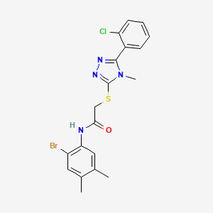 molecular formula C19H18BrClN4OS B3535542 N-(2-bromo-4,5-dimethylphenyl)-2-{[5-(2-chlorophenyl)-4-methyl-4H-1,2,4-triazol-3-yl]thio}acetamide 