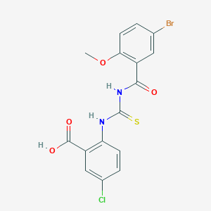 2-({[(5-bromo-2-methoxybenzoyl)amino]carbonothioyl}amino)-5-chlorobenzoic acid