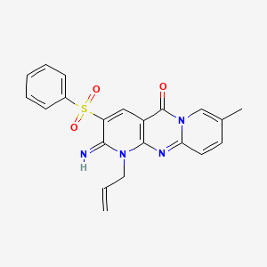 molecular formula C21H18N4O3S B3535585 1-allyl-2-imino-8-methyl-3-(phenylsulfonyl)-1,2-dihydro-5H-dipyrido[1,2-a:2',3'-d]pyrimidin-5-one 