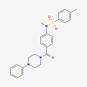 molecular formula C25H27N3O3S B3535606 N,4-dimethyl-N-{4-[(4-phenyl-1-piperazinyl)carbonyl]phenyl}benzenesulfonamide 