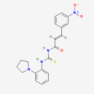 3-(3-nitrophenyl)-N-({[2-(1-pyrrolidinyl)phenyl]amino}carbonothioyl)acrylamide