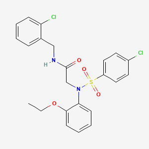 molecular formula C23H22Cl2N2O4S B3535627 N~1~-(2-chlorobenzyl)-N~2~-[(4-chlorophenyl)sulfonyl]-N~2~-(2-ethoxyphenyl)glycinamide 