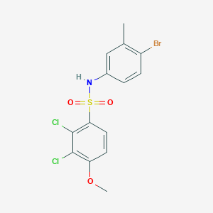 molecular formula C14H12BrCl2NO3S B3535665 N-(4-bromo-3-methylphenyl)-2,3-dichloro-4-methoxybenzenesulfonamide 