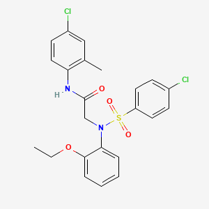 molecular formula C23H22Cl2N2O4S B3535698 N~1~-(4-chloro-2-methylphenyl)-N~2~-[(4-chlorophenyl)sulfonyl]-N~2~-(2-ethoxyphenyl)glycinamide 