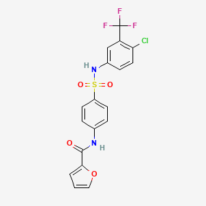 molecular formula C18H12ClF3N2O4S B3535710 N-[4-({[4-chloro-3-(trifluoromethyl)phenyl]amino}sulfonyl)phenyl]-2-furamide 