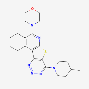 molecular formula C22H28N6OS B3535711 8-(4-methyl-1-piperidinyl)-5-(4-morpholinyl)-1,2,3,4-tetrahydro[1,2,3]triazino[4',5':4,5]thieno[2,3-c]isoquinoline 