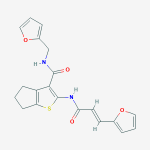 molecular formula C20H18N2O4S B3535716 2-{[3-(2-furyl)acryloyl]amino}-N-(2-furylmethyl)-5,6-dihydro-4H-cyclopenta[b]thiophene-3-carboxamide 